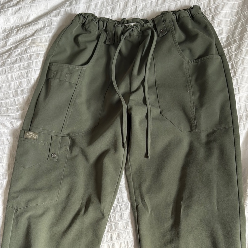 Dickies Green Cargo Scrub Pants